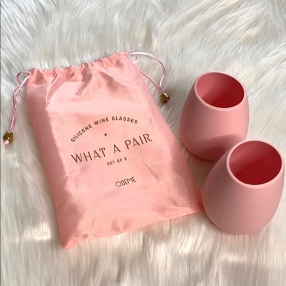 Odeme Pink Silicone Wine Glasses